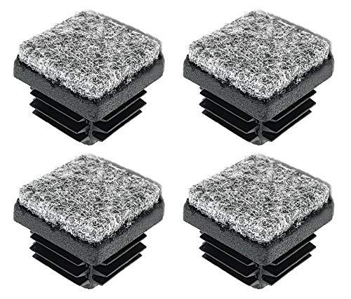 Design61 4X Lamellenstopfen mit Filz 25x25 mm für Stahlrohrstühle Filzgleiter Stuhlgleiter von Design61