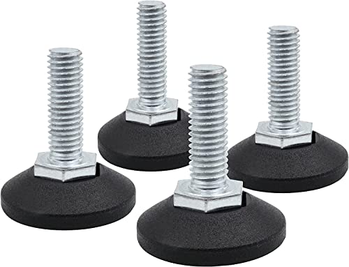 Design61 4X Verstellschraube Justierschraube Ø 58 mm mit verzinkter Stellschraube M10 x 40 mm (Fuß drehbar) von Design61