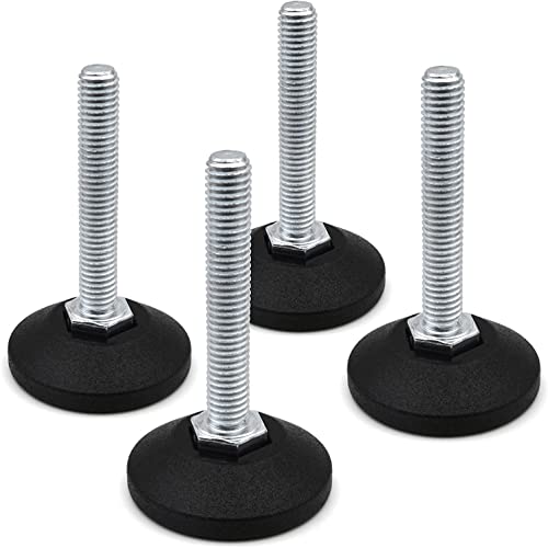 Design61 4X Verstellschraube Justierschraube Ø 38 mm mit verzinkter Stellschraube M8 x 80mm (Fuß drehbar) von Design61