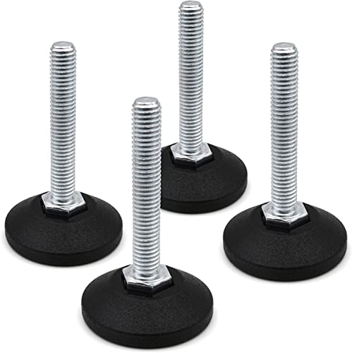 Design61 4X Verstellschraube Justierschraube Ø 58 mm mit verzinkter Stellschraube M10 x 50 mm (Fuß drehbar) von Design61