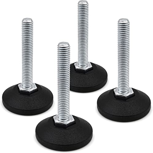 Design61 4X Verstellschraube Justierschraube Ø 58 mm mit verzinkter Stellschraube M10 x 70 mm (Fuß drehbar) von Design61