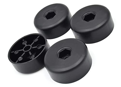 Design61 4er Set Kunststoff Möbelgleiter Möbelfuß Sofa Sessel mit Innensechskant Ø 50 x H 20 mm schwarz von Design61