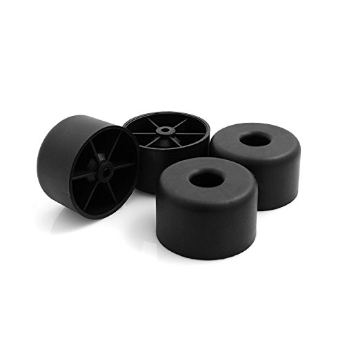 Design61 4er Set Kunststoff-Möbelgleiter Möbeluntersetzer Sofa Sessel zum Anschrauben Kunststoff Möbelgleiter Ø 50 x H 40 mm schwarz von Design61