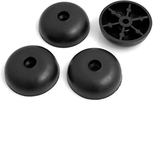 Design61 4er Set Kunststoff-Möbelgleiter Möbeluntersetzer Sofa Sessel zum Anschrauben Ø 45 x H 20 mm schwarz von Design61