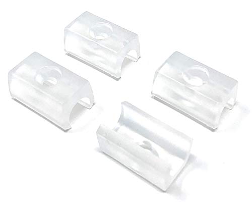 Design61 4er Set für Freischwinger Stuhlgleiter Ø 12mm Klemmschalengleiter mit geräuschdämpfender TPE Fläche von Design61