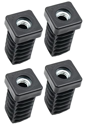 Design61 4X Gewindestopfen Vierkantrohrstopfen 20x20 mm Wandstärke 1-2 mm mit M8 Innengewinde von Design61