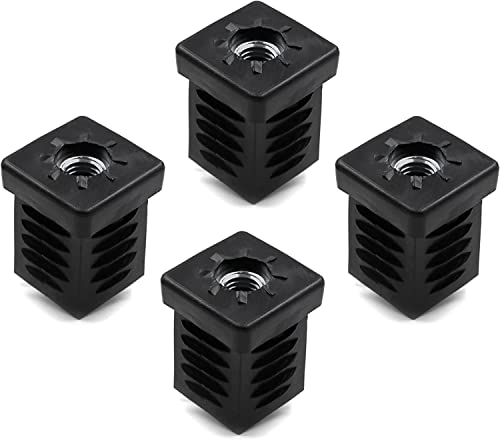 Design61 4X Gewindestopfen Vierkantrohrstopfen 25x25 mm Wandstärke 1-2 mm mit M10 Innengewinde von Design61
