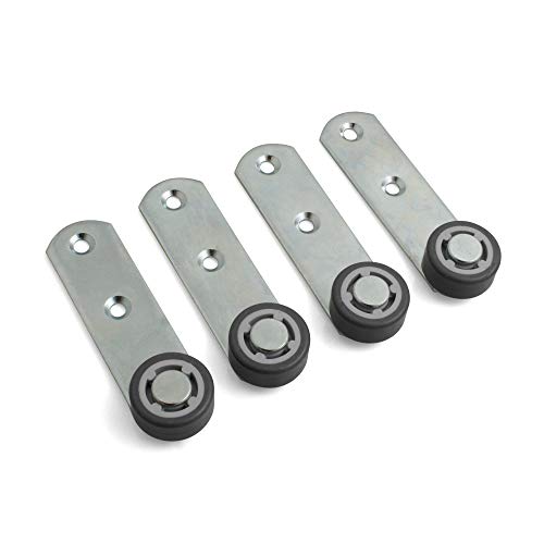 Design61 4X Hebel 100x28x3 mm mit Rolle Ø 30 x 14mm mit weicher Lauffläche Stahl verzinkt von Design61