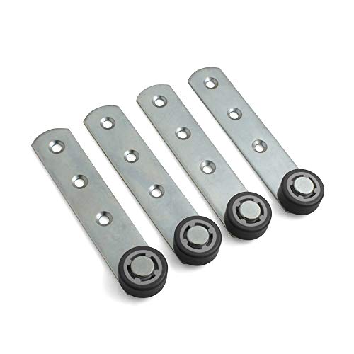 Design61 4X Hebel 135x28x3 mm mit Rolle Ø 30 x 14mm mit weicher Lauffläche Stahl verzinkt von Design61