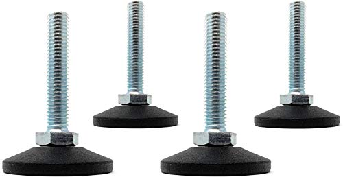 Design61 4X Justierschraube mit beweglicher Stellschraube M10x50 mm verzinkt Verstellschraube Teller Ø 48mm von Design61