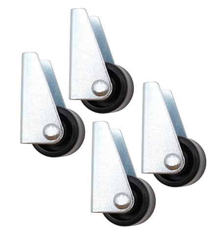 Design61 4x Kastenbockrollen Bettkastenrollen Möbelrolle mit harter Lauffläche 45x25 mm Rad Ø 25 x 19 mm von Design61