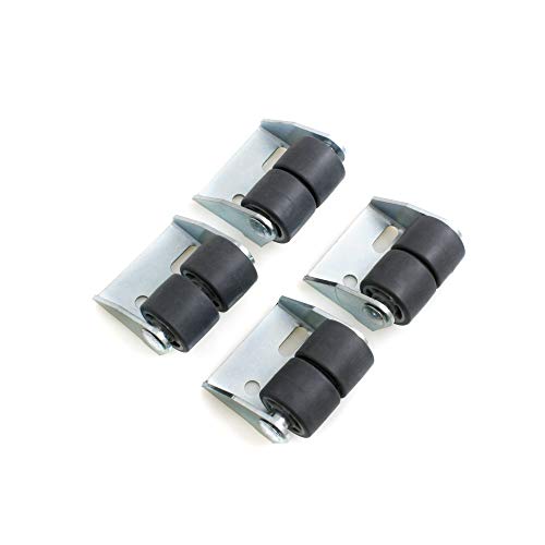 Design61 4x Kastenbockrollen Möbelrolle Doppelrad mit weicher Lauffläche Ø 25 x B 2x19 mm von Design61