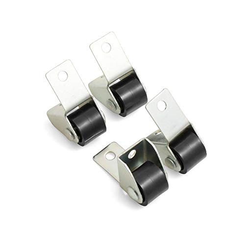 Design61 4X Kastenbockrollen Möbelrolle mit Harter Lauffläche Ø 15 x B 11,5 mm von Design61