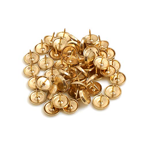 Design61 Rundkopfstifte N/ägel Nagel 2,5 x 50 mm Eisen vermessingt 100 St/ück