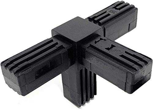 Design61 5x Steckverbinder T-Stück für Vierkantrohre mit Abgang Rohrverbinder 90° 25 x 25 x 1,5 mm von Design61