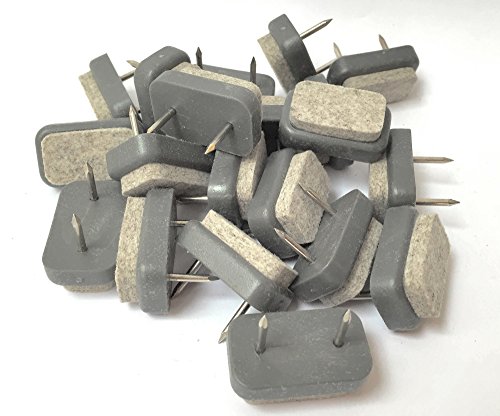 Design61 8 Filzgleiter Parkettgleiter Stuhlbeingleiter Bodenschutz Bodenschongleiter Möbelgleiter mit Zwei Nägeln und Filz 30x18mm von Design61