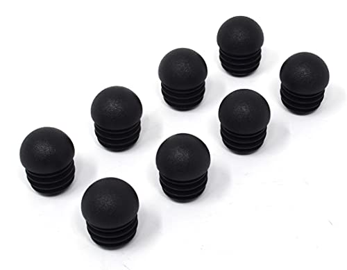 Design61 8X Lamellenstopfen für Rundrohre mit Kugelkopf Ø 14-15 mm in Schwarz von Design61