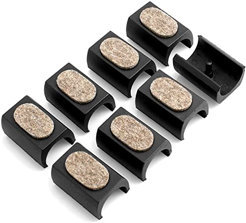 Design61 Filzgleiter 8er Set für Freischwinger Stuhlgleiter Ø 18-20 mm Möbelgleiter Klemmschalengleiter mit geräuschdämpfender Filzgleitfläche von Design61
