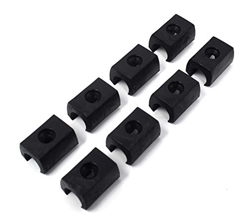 Design61 Klemmschalengleiter 8er Set Stuhlgleiter Bodenschongleiter Ø 12 mm mit Bohrung Silencer Möbelgleiter von Design61