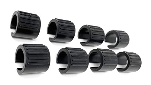 Design61 Klemmschalengleiter 8er Set Stuhlgleiter Bodenschongleiter Ø 24-26 mm ohne Zapfen Silencer Möbelgleiter von Design61