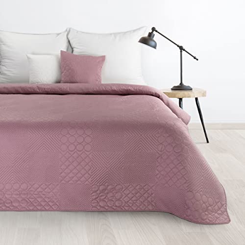 Design91 BONI3 Überwurfdecke Klassisch Mehrzweck Decke Steppdecke Bettüberwurf Sofaüberwurf (BONI/5 Rosa, 170 x 210 cm) von Design91