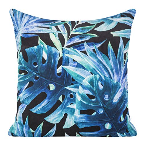 Eurofirany Kissenbezug Kissen Bezug Weich Kissenhülle Dekoration Couchkissen Schlafzimmer Wohnzimmer Einzeln 2 STK, Schwarz + Marineblau, 45X45 cm von Eurofirany