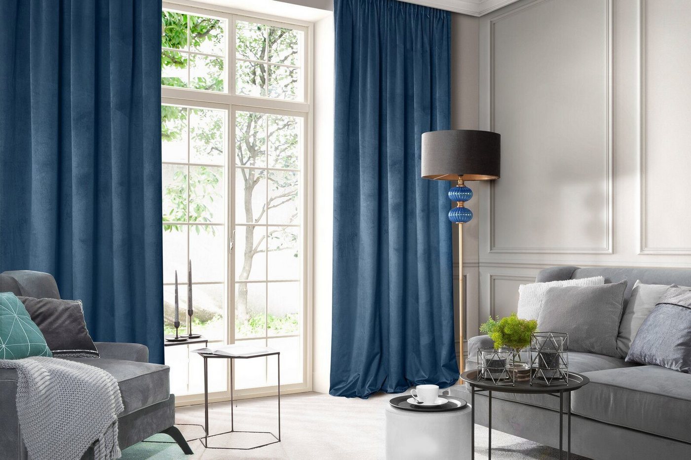 Design91 Vorhang Samtvorhänge Wohnzimmer Schlafzimmer Blickdicht Ösen Velours Velvet, Kräuselband Design91 Vorhang Samtvorhänge Wohnzimmer Schlafzimmer Blickdicht Ösen Velours Velvet, Kräuselband von Design91