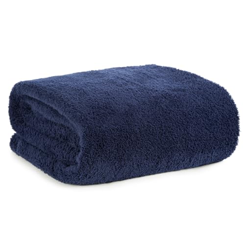 Flano Decke Lori Warme Wohndecke Sesseldecke Tagesdecke Weiche Sofadecke Überwurf Kuschelige Couchdecke (Blau, 70X160 cm) von Design91