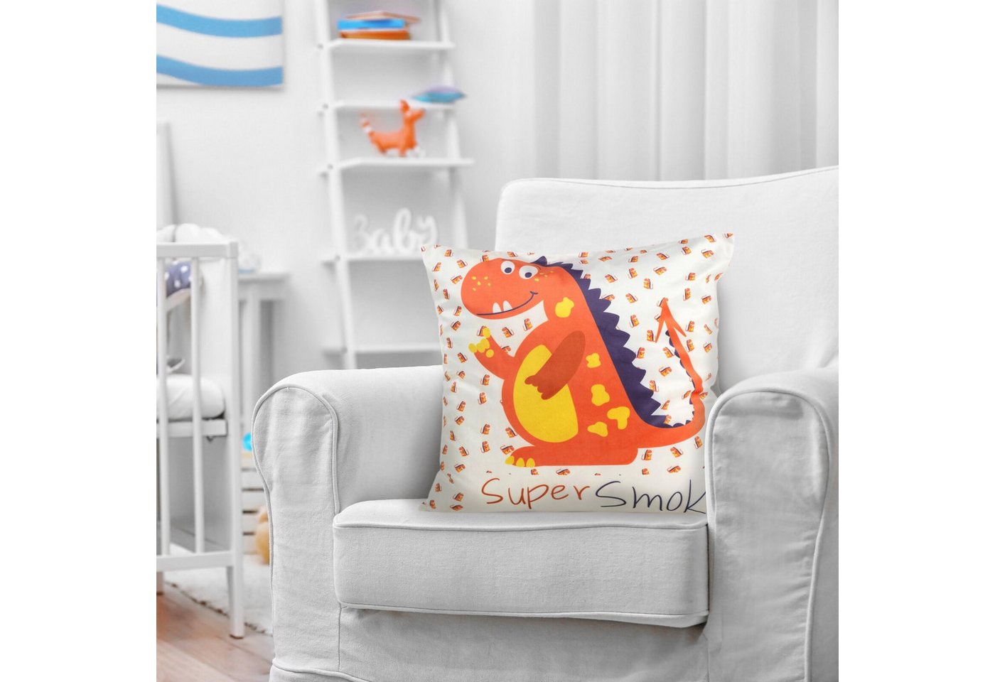 Kissenbezug KID, Design91, Samtkissen, 45x45 cm, Kinderzimmer, Kopfkissen, Tiere von Design91