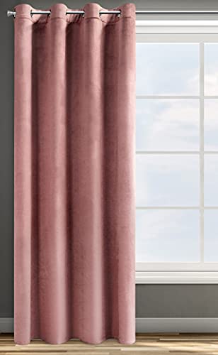 Eurofirany ROSA Vorhang Samt Velvet Ösen -1 STK. Weich Edel Gardine 200g/m² Elegant Glatt Einfarbig Flauschig Modern Klassisch Wohnzimmer Schlafzimmer, 140x250 cm, Dunkelrosa von Eurofirany