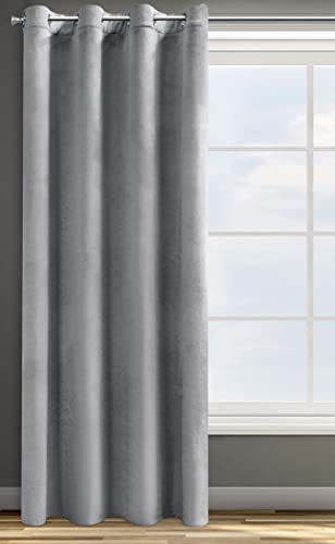 Eurofirany ROSA Vorhang Samt Velvet Ösen -1 STK. Weich Edel Gardine 200g/m² Elegant Glatt Einfarbig Flauschig Modern Klassisch Wohnzimmer Schlafzimmer, 140x250 cm, Silber von Eurofirany
