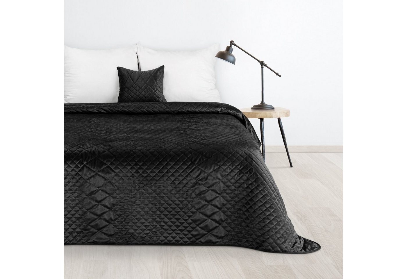 Tagesdecke LUIZ, Design91, Gesteppte Decke Zweiseitig Moderner Bettüberwurf Velours von Design91