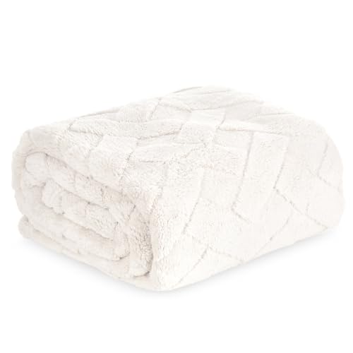 Warme Decke, Kuscheldecke, Caro, mit Karomuster Steppung, weiche, Flauschige Wohndecke, Steppdecke, MIKROFASER (Creme, 200x220 cm) von Design91