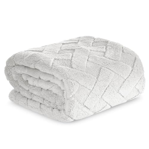 Warme Decke, Kuscheldecke, Caro, mit Karomuster Steppung, weiche, Flauschige Wohndecke, Steppdecke, MIKROFASER (Silber, 170x210 cm) von Design91