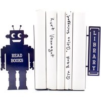 Buchstützen Versand Kostenfrei Robots Lesen Zu Funktionsboard Dekor Laserschnitt Auf Metall. Für Ihre Kochbücher von DesignAtelierArticle