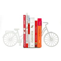 Fahrrad Buchstützen Aus Weißem Metall - Verspielte Deko Für Bücherregal Oder Schreibtisch, Geschenkidee Fahrradliebhaber von DesignAtelierArticle