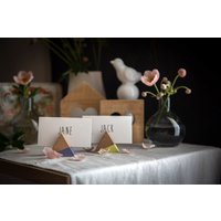 Platz-Kartenhalter Set 30 Oder Eine Für Ihre Hochzeit Einem Thema-Partei Geometrie Geborgen Holz von DesignAtelierArticle