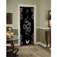Schlangen Und Rosen Vorhang Tür Panel Vorhänge - Gothic Floral Alchemy Design Boho Art von DesignBohemian