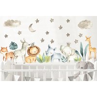 Aquarell Safari Tiere Stoff Wandtattoos Baby Boy Kinderzimmer Dekor von DesignByMaya