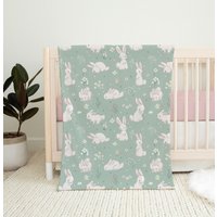 Häschen Decke, Babyzimmer, Hase Fuchs Eule Kinderzimmer, Babydecke, Bettwäsche Minky Sherpa Fleece Whimsical Babyzimmer Laub von DesignByMaya