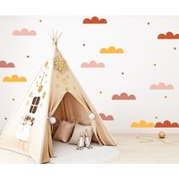 Halbmond Wandtattoo, Moderne Boho Kinderzimmer Dekor, Wanddeko, Abstrakte Design, Erdtöne Aufkleber von DesignByMaya