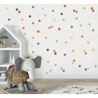 Regenbogen Konfetti Polka Dot Aufkleber, Wandaufkleber Kinderzimmer, Kinderzimmer Wand Babyzimmer Tupfen Aufkleber von DesignByMaya