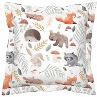 Wald Motivkissen, Kinderbettwäsche, Kissen, Kinderzimmer Dekor, Personalisiertes Dekor Baby Bär Hase Reh Fuchs Waschbär von DesignByMaya