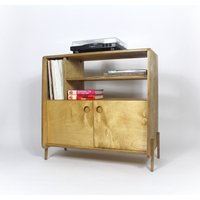 Hackney - Plattenspielerschrank Mit Regal Plattenaufbewahrung Mid Century Modern Größen & Farben Nach Wunsch von DesignBySAMSARA