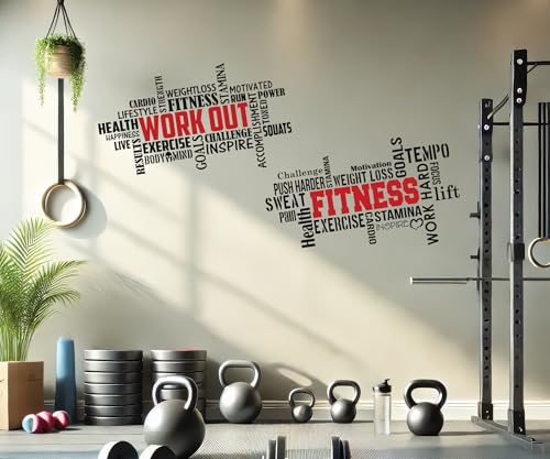 2 Large Pro Workout Fitness Motivational Wall Decals Gym Quotes. Excellent Value! von DesignDivil