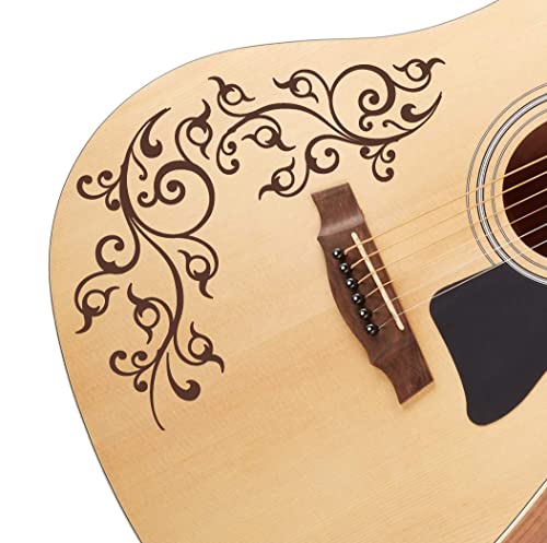 DesignDivil Aufkleber für Gitarren und Bässe in Blumenform, Braun von DesignDivil