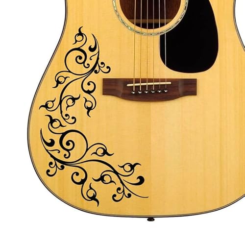 DesignDivil Aufkleber für Gitarren und Bässe in Blumenform, Schwarz von DesignDivil