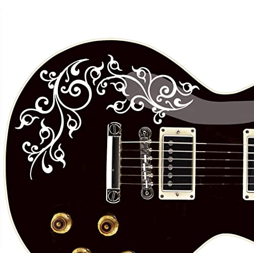 DesignDivil Aufkleber für Gitarren und Bässe in Blumenform, personalisierbar, Weiß von DesignDivil
