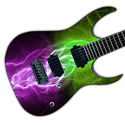 GS122 Vinyl-Aufkleber für Gitarre oder Bass, Neon-Lightning von DesignDivil