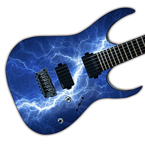 GS126 Vinyl-Aufkleber für Gitarre oder Bass, blauer Blitzbolzen von DesignDivil